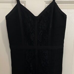 bebe lace inset bodycon bandage mini